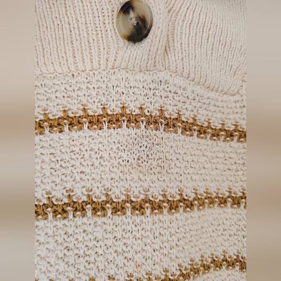 Madewell Stripe Canby Button Mockneck Sweater in Stripe - Picture 9 of 15